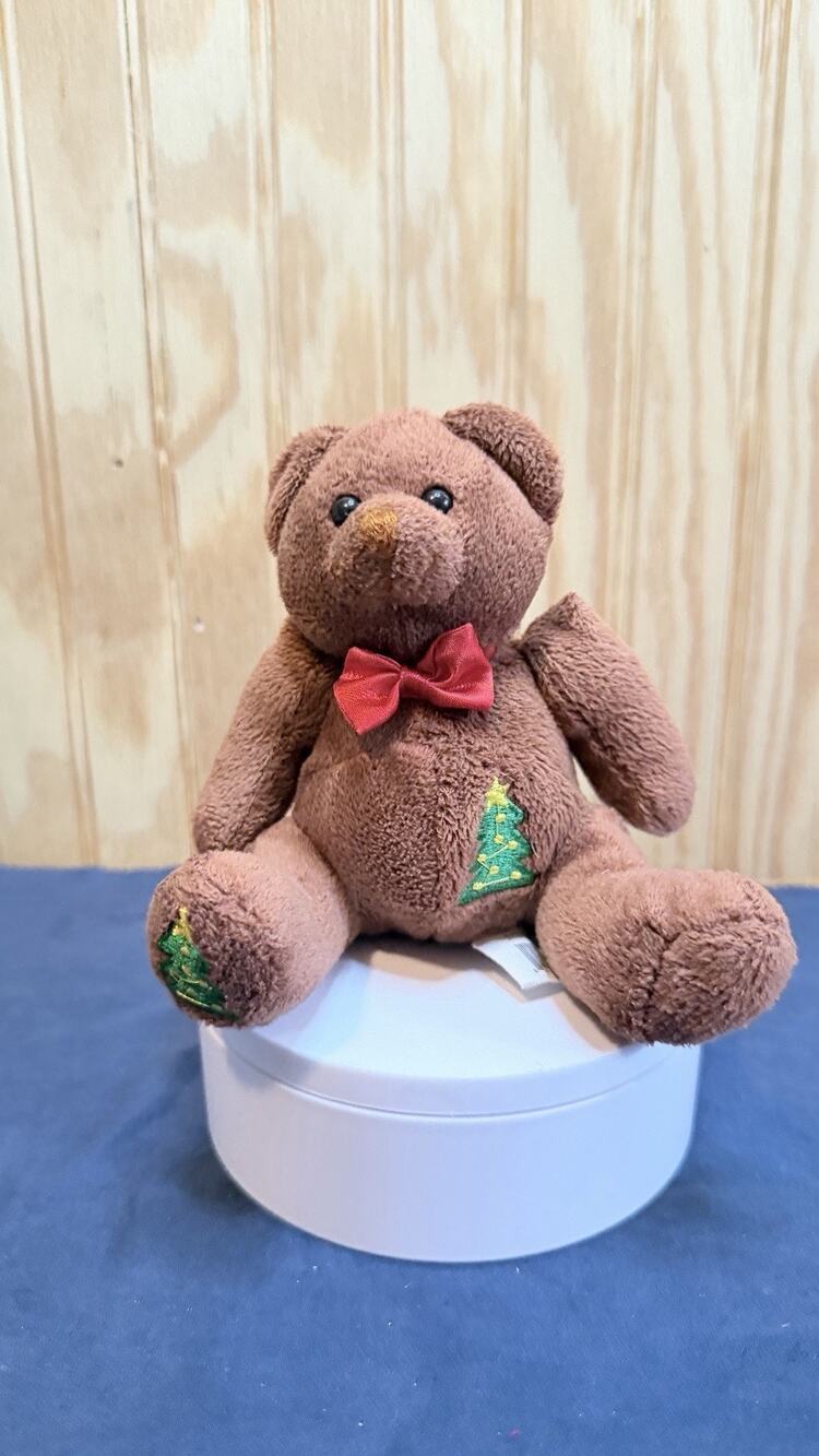 Oriental Trading Company Christmas Teddy Bear - Brown W/ Embroidered Tree
